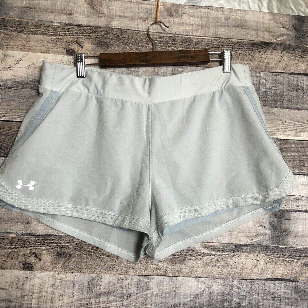 Under Armour Heat Gear Women's Size XL Gray Fitted Shorts Lined Athletic Shorts